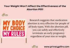 Your Weight Won’t Affect the Effectiveness of the Abortion Pill!!