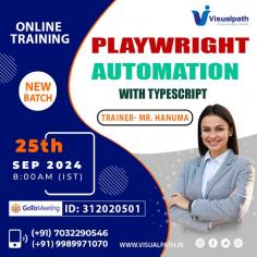 Join Now: https://bit.ly/4dms4pU
Attend Online #NewBatch on #PlaywrightAutomation with #Typescript by Mr.Hanuma
Batch on: 25th Sep , 2024@ 8:00 AM (IST).
Contact us: +91-9989971070.
WhatsApp: https://www.whatsapp.com/catalog/919989971070
Blog link: https://visualpathblogs.com/
Visit: https://visualpath.in/playwright-automation-online-training.html
