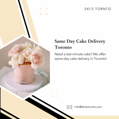 Same Day Cake Delivery Toronto from Ski's Toronto

For urgent cake needs, rely on our Same Day Cake Delivery Toronto service at Ski's Toronto. We ensure that your freshly baked cake arrives on time, making your last-minute celebrations just as sweet and memorable as planned ones.