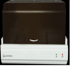 Labotronics automated immunohistochemistry stainer offers a capacity of 48 slides and supports 64 reagent containers, each holding 5 mL. It features a heating module that reaches 99°C and dispenses reagents in precise 50 µL increments, ensuring efficient and accurate staining.