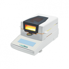 Labzee Halogen Moisture Analyser features a 110 g stainless-steel chamber operating from 5 ˚C to 35 ˚C with 0.01 g readability and a temperature range of 40 ˚C to 199 ˚C. It has HMB sensors for drying, an LCD display, a halogen lamp for moisture removal, and adjustable settings for drying.