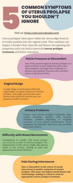 Uterus prolapse takes place whilst the uterus slips from its everyday position into the vaginal canal. This condition can impact a female’s first-class life and fitness. Recognizing the symptoms early can lead to powerful uterus prolapse treatment and better outcomes.