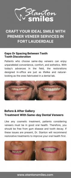 Looking for dental veneers in Fort Lauderdale? Enhance your smile with high-quality porcelain veneers that correct imperfections and provide a natural appearance. Experienced cosmetic dentists offer personalized consultations to help you achieve your ideal look. Enjoy durable, stain-resistant results that boost your confidence. Transform your teeth and elevate your smile today in the beautiful city of Fort Lauderdale!
