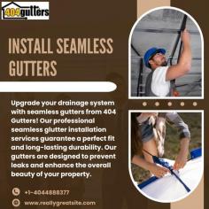 Upgrade your drainage system with seamless gutters from 404 Gutters! Our professional seamless glutter installation services guarantee a perfect fit and long-lasting durability. Our gutters are designed to prevent leaks and enhance the overall beauty of your property. Don’t delay—reach out today and enjoy our top-notch service!
