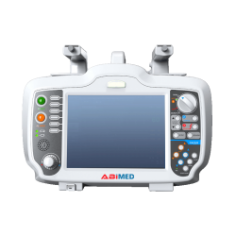 Abimed Automated Portable Biphasic Defibrillator ensures efficient energy delivery with its biphasic waveform. It features enhanced auto-analysis, a high-resolution LCD, and voice/visual prompts. Specifications include a heart rate of 20–300 BPM, a charge time of less than 7 sec, and an internal thermal printer with 65 hr data storage.