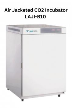 Labtron Air Jacketed CO2 Incubator 49 L  offers precise control for in vitro growth with unified CO2, temperature, and humidity settings. It includes 2 shelves, a temperature range of RT + 5 to 50°C, ±0.1% CO2 control, a PID controller, UV sterilization, and an alarm system.
