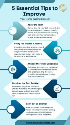 Boost your horse racing strategy with these five essential tips! Learn how to analyze past performance records, consider track conditions, focus on jockey-trainer partnerships, manage your bankroll, and refine your skills with Handicap Contests. Perfect for both beginners and seasoned enthusiasts!