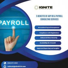 


Ignite HCM offers expert ADP HR & Payroll Consulting Services to help businesses optimize their workforce management. Our experienced consultants guide you through the complexities of ADP’s powerful platform, ensuring seamless payroll processing, compliance with labor laws, and efficient HR management. We tailor our services to meet your unique business needs, providing solutions that improve accuracy, streamline operations, and boost overall productivity. Whether you need assistance with implementation or ongoing support, Ignite HCM’s ADP consulting services empower your organization to leverage the full potential of ADP's technology for enhanced business performance.

For more info visit us https://www.ignitehcm.com/solutions