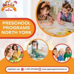 Preschool Programs North York - St. George Mini School

St. George Mini School in North York offers an enriching preschool experience tailored for your child's early development. Our dedicated team of qualified educators provides a safe and nurturing environment where children aged 2.5 to 5 years can thrive. We focus on holistic learning through a blend of structured activities and creative play, covering essential skills in literacy, numeracy, and social interaction. Our curriculum is designed to stimulate curiosity and promote critical thinking, preparing your child for a successful transition to kindergarten. Learn more about Preschool Programs North York and contact us at (647) 478-6114 today.