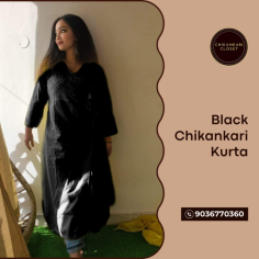 With Chikankari Closet's Black Chikankari Kurta, experience classic style! This kurta, which is handcrafted with beautiful Chikankari embroidery, combines traditional workmanship with modern design. Its timeless black hue makes it a flexible option for both festive and informal settings. For a stylish, classy look, pair it with your favorite bottoms. Upgrade your ethnic wardrobe and discover the beauty of tradition today with Chikankari Closet!

Visit Here :- https://chikankaricloset.com/product-category/chikankari-kurtas/black-chikankari-kurta-for-women/
