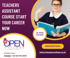 Unlock new opportunities in education with the teachers assistant course at UK Open College. Our flexible, online course covers everything you need to succeed in a classroom setting. Gain the skills that matter and start your journey today. Visit now!