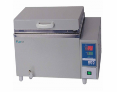 Labtron Water Bath featuring an 11L capacity, precise microprocessor control, and a temperature range of 5°C to 99°C. it's perfect for laboratory research and experiments requiring accurate temperature management.