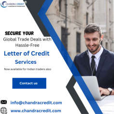 Empower your import and export business with Chandra Credit Ltd's tailored Letter of Credit solutions. We ensure secure transactions and mitigate risks, allowing you to focus on growth and opportunity in the global market. 

Feel Free to contact for any assistance.

Contact Number(Subhash Chandra): +91-8448278716

Whatsapp Number: +91-9810106742

Contact Number(Sunayana Puri Anand): +91 9711114429

email id: subhash@chandracredit.com , info@chandracredit.com

Website : https://www.chandracredit.com/letter-of-credit

Address : Noida One Building , 9th floor office No - 923, Tower C,b-8, Sector -62, Gautam Budh Nagar, (Up), India, Pin 201309