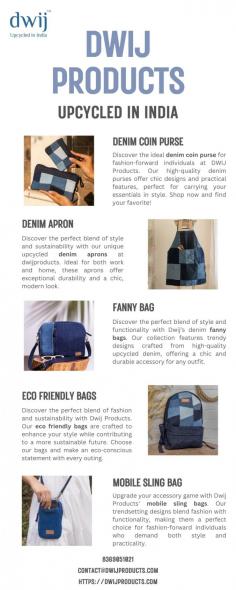 Discover the perfect blend of fashion and sustainability with Dwij Products. Our eco friendly bags are crafted to enhance your style while contributing to a more sustainable future. Choose our bags and make an eco-conscious statement with every outing.

More info
Email Id	contact@dwijproducts.com
Phone No	8369051021	
Website	https://dwijproducts.com/