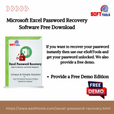  eSoftTools Excel Password Recovery which helps you to unlock your old password in few minutes, so hurry up and install the software from online store, we provide 3 methods, Brute force attack which will recover your character password, Dictionary attack which will tell your word password, Uppercase password, Lowercase password, Special character and last Mask attack which will recover your password length and important character, choose our method and recover your password, along with this Microsoft Excel Password Recovery Software Free Download software also provides free demo, so go ahead and install it and get started

READ MORE ;-https://www.esofttools.com/excel-password-recovery.html