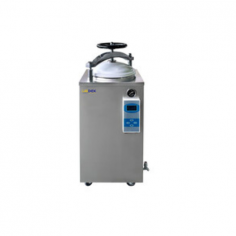 Labdex Vertical Autoclave ensures reliable sterilization with a 100 L capacity, a temperature range of 105 to 134 °C, and 0.22 MPa pressure. It offers a time range of 0-99 min/hr and features a user-friendly LCD display with a touch keypad. It also includes dual stainless steel baskets.