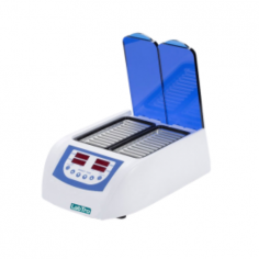 Labtro Gel Card Incubator Centrifuge has 2 zones, each holding 12 gel cards. It maintains a stable 37°C ± 0.1°C with ≤±0.5°C uniformity. Features include digital controls, a timer (0-99 min/59 sec) with an alarm, and a total capacity of 24 blood cards, ensuring precise and efficient operation.