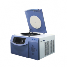 Labnics high-speed refrigerated centrifuge operates between -20°C to 40°C, ideal for sensitive samples. It reaches speeds up to 16,000 rpm with a 4×1000ml capacity. Features include CFC-free refrigerant, noise reduction, and protection against overspeed and overheating.