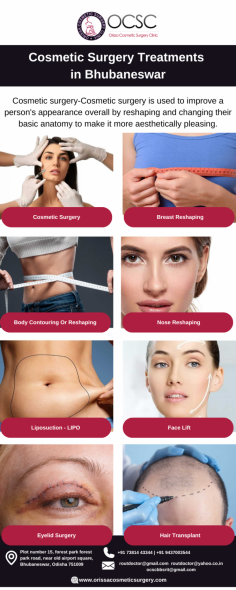 Orissa Cosmetic Surgery Clinic is one of the pioneer centres led by plastic surgeon Akshay Kumar Rout, for advanced plastic surgery, cosmetic surgery, and Cosmetology & Laser Surgery.
Know more: https://orissacosmeticsurgery.com/