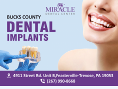 Miracle Dental in Bucks County offers top-quality dental implant services, helping patients restore the natural look, feel, and function of their smiles. Dental implants are a popular and effective solution for replacing missing teeth, providing a long-lasting alternative to bridges and dentures. At Miracle Dental, we utilize state-of-the-art technology and the latest techniques to ensure each patient receives the highest standard of care.