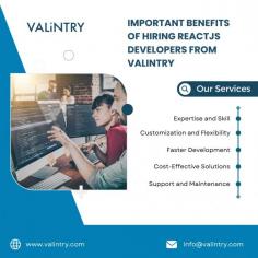 Looking to hire ReactJS developers who can elevate your web applications to the next level? Look no further than VALiNTRY! As a leader in IT staffing, we specialize in connecting companies with top-notch ReactJS developers who excel in creating dynamic and responsive user interfaces.

ReactJS is a powerful JavaScript library widely used for building single-page applications with reusable components, ensuring high performance and a smooth user experience. Whether you need front-end development for a new project or ongoing support for existing applications, hiring expert ReactJS developers is crucial to delivering top-tier solutions.

At VALiNTRY, we help you hire ReactJS developers who are skilled in all aspects of front-end development. Our candidates are proficient in the latest ReactJS frameworks and tools, ensuring your business stays ahead of the competition. We carefully vet each candidate to ensure they have the technical expertise and experience needed to drive your projects to success.

When you partner with VALiNTRY, you gain access to a vast talent pool of professionals ready to help you meet your goals. Let us help you find the perfect fit for your team—contact VALiNTRY today to hire ReactJS developers who will make a real impact on your business!

For more info : https://valintry.com/services/hire-react-js-developers/
Contact us : 1-800-360-1407
Email :  info@valintry.com