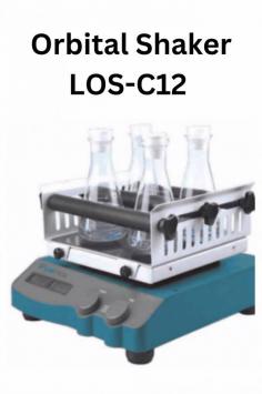 Labtron Orbital Shaker LOS-C12 is durable and compact, ideal for continuous use. Load capacity: 7.5 kg, speed range: 100-500 rpm. Features include an electronic timer, brushless motor, over-speed protection, and RS232 for data logging and control.