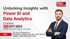 Unlocking Insights with Power BI and Data Analytics

Agenda for the Webinar

Introduction to Power BI
Advantages of Power BI
Data Visualization using Power BI
Data Extraction in Power BI
Data Cleaning in Power BI
Forecasting in Power BI
Publishing and Sharing Reports