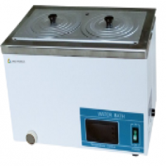 Labotronics Thermostatic Water Bath offers a 6L capacity to operate within a temperature range of RT+5°C to 99°C, with ±0.5°C tolerance and ±1°C homogeneity. Designed with a built-in internal drain, it ensures efficient and uniform heating for laboratory applications.