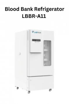  Labtron blood bank refrigerator is an upright, microprocessor-controlled unit with a 170L capacity and a 2–6°C range. It features advanced sensors, alarms, powder-coated housing, an aluminum interior, refrigerant R290, and climate class N.
