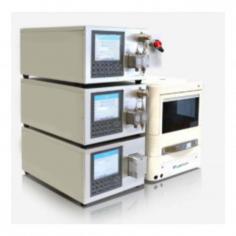 Labtron Analytical HPLC system, featuring a flow rate of 0.0001 to 10 ml/min, dual wavelength UV-Vis detector 190-800 nm, and high-pressure pump for consistent flow. Includes auto-save records, 10-point calibration, error alarms, and built-in column heater for reproducibility.