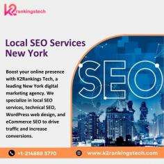 Boost your online presence with K2Rankings Tech, a leading New York digital marketing agency. We specialize in local SEO services, technical SEO, WordPress web design, and eCommerce SEO to drive traffic and increase conversions. Call us for best local seo services in New York.