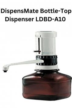 Labtron DispensMate Bottle-Top Dispenser offers precise dispensing (0.5 to 5 ml, ± 0.5% accuracy) with quick adjustments. Features include chemical resistance, smooth piston operation, an autoclavable design at 121°C, and a removable cap to prevent reagent contact.