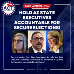 Hold AZ State Executives Accountable for Secure Elections! | Act for America - 
Arizona's Voter Fraud Scandal Exposed! State leaders admitted their failure to maintain clean voter rolls, revealing that 98K to 148K unverified voters may have voted for decades undetected. During a secret call on Sept. 10, officials blamed a computer glitch instead of addressing the issue, prioritizing optics over duty. It’s time to hold them accountable and demand action from lawmakers to protect election integrity and prevent non-citizens from canceling out legal votes. Speak up NOW to safeguard Arizona’s elections! Act Now!