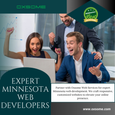 Are you looking for an expert Minnesota web developer? Oxsome Web Services provides top-notch web design and development services tailored to your business needs. Our team specializes in creating responsive, visually appealing websites that offer seamless functionality and enhance the user experience. Through our custom solutions and cutting-edge technology, we enhance businesses' online presence so they can grow. Trust us to deliver results that drive traffic and conversions.