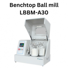 Labtron benchtop ball mill with a weight of 150 Kg is designed with 4 grinding tanks on one turntable, integrated safety features, and easy operation, handling batches up to 3.96 liters with precise milling adjustments and continuous 72-hour operation for prolonged processing.