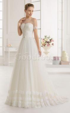 Robe de mariée naturel spécial sexy col en forme de cœur textile en tulle