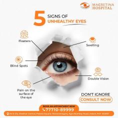 Experiencing floaters, swelling, blind spots, double vision, or pain? These could be signs of serious eye conditions!

Don’t ignore the symptoms – consult with our experts at Macretina Hospital today for early detection and treatment. Your vision deserves the best care!

MACRETINA HOSPITAL
? 777 108 9999
?212 & 312, Shekhar Central, Palasia Square, Manoramaganj, Agra Bombay Road, Indore, M.P. 452001

Visit us : https://macretinahospital.com/
Your Post Stats