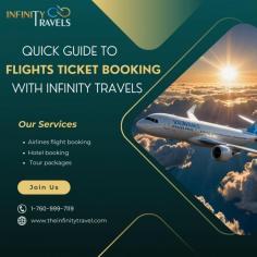  You're flying domestic or international, booking economy or first class, Infinity Travel has you covered. Visit The Infinity Travels or call us at 1-760-999-7119 for assistance in booking your next flight!