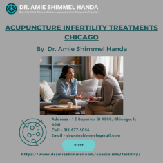 Acupuncture Infertility Treatments Chicago offered by Dr. Amie Shimmel Handa, promotes natural fertility enhancement, improving reproductive health and increasing pregnancy success rates. For more details, visit - https://www.dramieshimmel.com/specialists/fertility/

