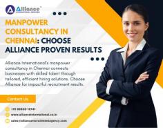 Alliance International’s manpower consultancy in Chennai connects businesses with skilled talent through tailored, efficient hiring solutions. Choose Alliance for impactful recruitment results. For more information visit www.allianceinternational.co.in/manpower-consultancy-chennai. ﻿#manpowerconsultancychennai