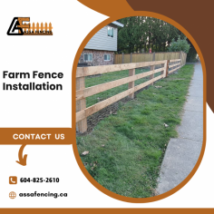 Assa Fencing specializes in farm fence installation, offering durable solutions tailored to agricultural needs. Our expertise ensures sturdy boundaries for livestock and crops, enhancing security and maximizing productivity. With a focus on quality materials and precise installation techniques, Assa Fencing delivers reliable fencing solutions to safeguard your farm and optimize operations.

Visit Here :- https://www.assafencing.ca/farm-fence.php
