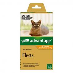 Advantage for cats is a monthly flea treatment. Applied topically the treatment kills 98-100% fleas within just 20 minutes. The topical solution affects re-infesting fleas within 3 to 5 minutes, kills re-infesting adult fleas within 1 hour and flea larvae in your cat’s surroundings within 20 minutes of contact with the active ingredient. It kills both adult fleas, and larvae found on the pet’s body and in the surroundings, reducing the incidence of flea allergy dermatitis.