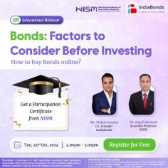 Bonds: Factors to Consider Before Investing | IndiaBonds & NISM

Join the IndiaBonds &  NISM webinar with experts Vishal Goenka & Dr. Kapil Shrimal to learn key factors in bond investing & how to buy bonds online. Oct 22, 4:00-5:00 PM

https://www.indiabonds.com/