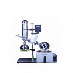  Labtron Rotary Evaporator features a manual hand lift for water bath control, a vertical one-piece condenser, and durable borosilicate glass flasks. Equipped with a long-life graphite-impregnated PTFE vacuum seal and a 2L receiving flask, it ensures efficient and safe operations. Temperature control ranges from RT to 399 °C for versatile applications.