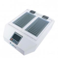 Labtron Gel Card Incubator is a compact, microprocessor-controlled tabletop unit with a temperature range of RT+5 to 60°C and a time range of 1 to 9999 min. It features a 24-card capacity, fast heating, independent incubation zones, LCD display, fault detection, and temperature calibration for reliable, high-performance results.