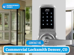 Need a trusted commercial locksmith in Denver? Colorado Dependable Locksmith provides expert services to secure your business. From lock installation to key duplication and security system upgrades, we offer comprehensive solutions tailored to meet your needs. We are licensed and insured, specializing in a range of commercial locksmith services that protect your employees, valuables, and property. Whether you need emergency locksmith services or security enhancements, our skilled team is ready to assist. For fast and reliable commercial locksmith services in Denver, call Colorado Dependable Locksmith today!    https://www.coloradodependablelocksmith.com/services/commercial-locksmith-in-denver-co/