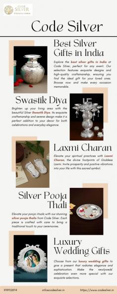 Choose from our luxury wedding gifts to give a present that radiates elegance and sophistication. Make the newlyweds' celebration even more special with our exquisite selections.

Get more info:- 
Email Id-	info@codesilver.in
Phone No-	9119112874	
Website-	https://www.codesilver.in/products/designed-photo-frame-cspf180
