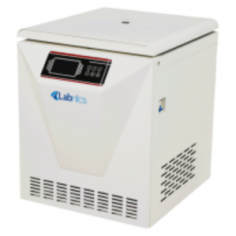 Labnics floor-type refrigerated centrifuge offers a max speed of 6000 rpm and 6×1000ml capacity. It features a time range of 0 -99hours 59min and a temperature range from -20°C to 40°C. It includes self-diagnostic and protection systems for imbalance, overspeed, and overtemperature.