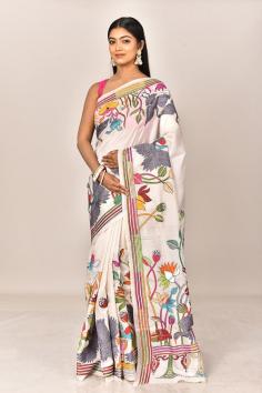 Kantha Work Pure Silk Sarees -

Kantha work pure silk sarees are a timeless blend of elegance and craftsmanship. Hand-stitched with intricate Kantha embroidery, these kantha work pure silk sarees showcase traditional motifs and patterns, making each piece a unique work of art. Perfect for special occasions, they reflect the rich heritage of Indian textile artistry. Check out kantha work pure silk sarees online collection at https://www.ramshyamcollection.com/categories/pure-silk-saree