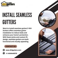 Want to install seamless gutters? 404 Gutters offers seamless gutter installation to reduce leaks and enhance your home’s protection. With fewer joints and custom-fit design, seamless gutters are both functional and visually appealing. Our experts ensure a perfect installation that keeps water flowing smoothly away from your home, preventing costly damage.
